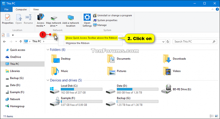 Show Quick Access Toolbar Above or Below File Explorer Ribbon-qat_show_above_ribbon-2.png