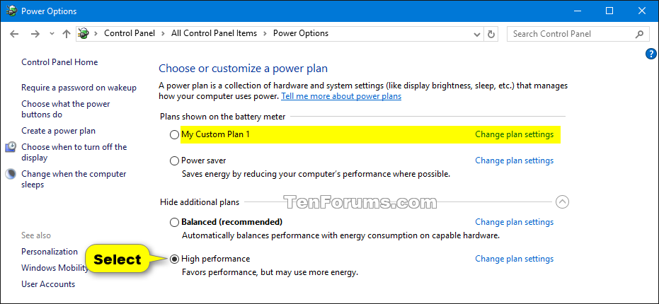 how to delete power plans