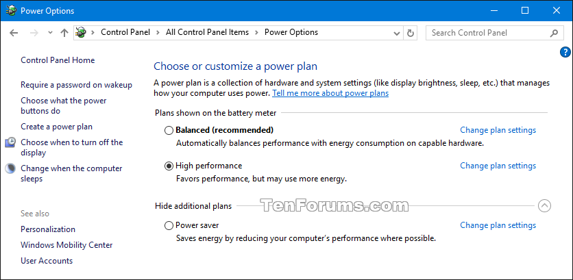 Delete Power Plan in Windows 10   Tutorials
