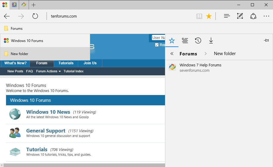 Create or Delete Folder on Microsoft Edge Favorites Bar Tutorials