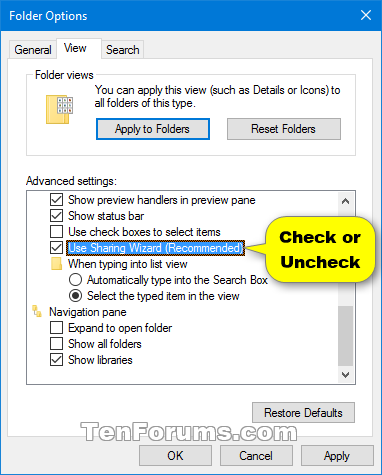 Give access to Context Menu - Add or Remove in Windows 10-sharing_wizard_folder_options.png