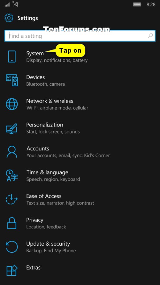 Action Center Quick Actions Add Or Remove In Windows 10 Mobile Tutorials