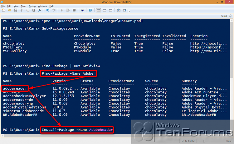 PowerShell PackageManagement (OneGet) - Install Apps from Command Line-2014-10-31_02h26_17.png