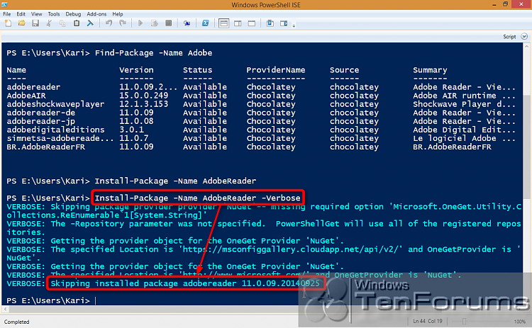 PowerShell PackageManagement (OneGet) - Install Apps from Command Line-2014-10-31_02h32_18.png