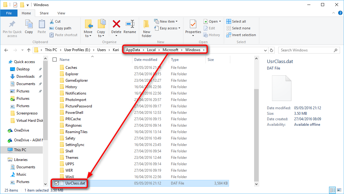 creating a new profile in windows 10
