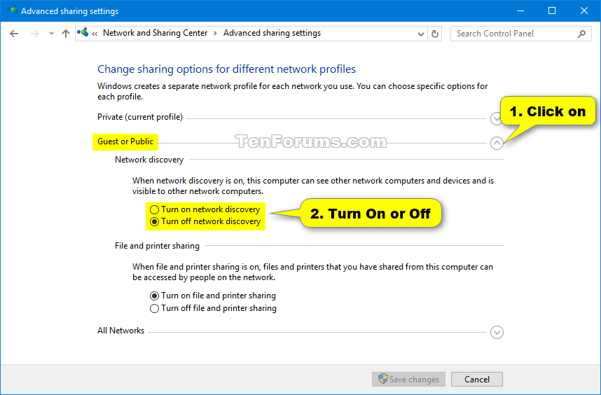 how to get to network discovery on windows 10