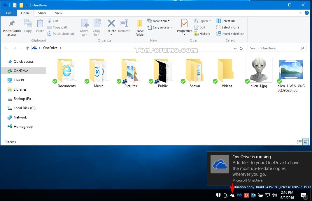 OneDrive folder Shortcut - Create in Windows 10 - Windows ...