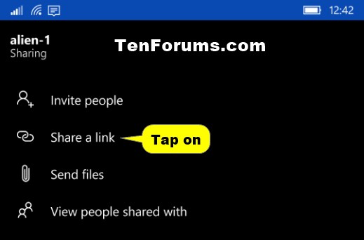 Share OneDrive Files and Folders-windows_10_mobile_onedrive_share_link-1.jpg