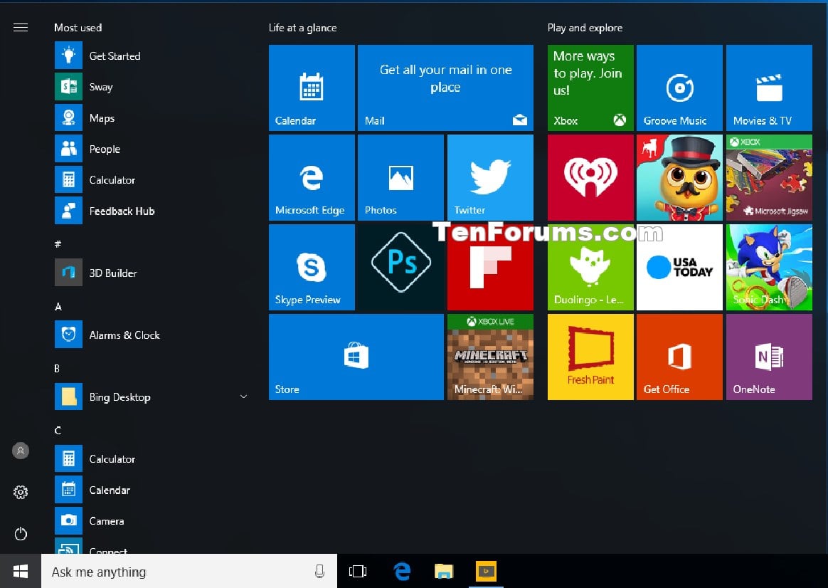 Backup and Restore Start Layout in Windows 10 | Tutorials
