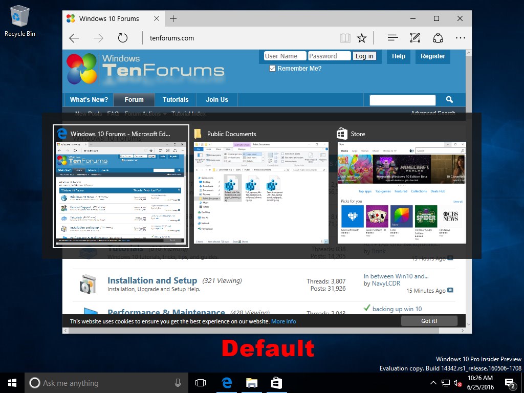 Adjust Alttab Desktop Background Dimming Percent In Windows 10 Tutorials