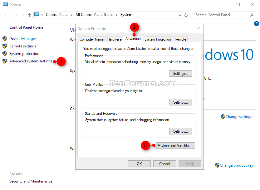 Environment Variables in Windows 10 | Tutorials