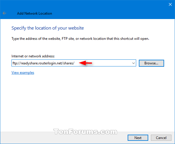 add network location windows server 2019