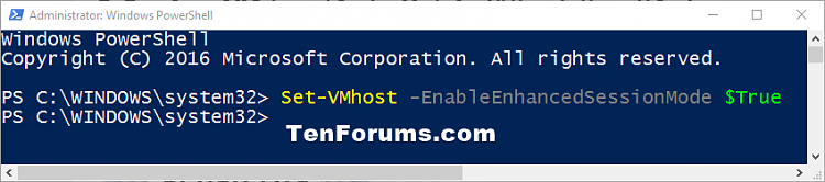 Turn On or Off Hyper-V Enhanced Session Mode in Windows 10-enhanced_session_mode_on_powershell.png