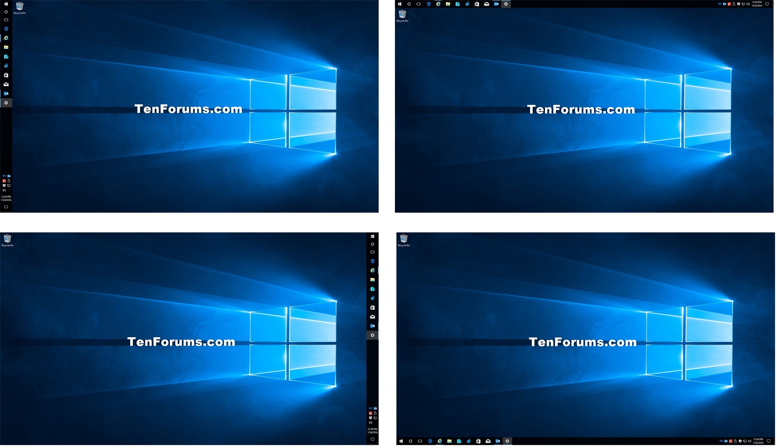 Change Taskbar Location On Screen In Windows 10 Tutorials