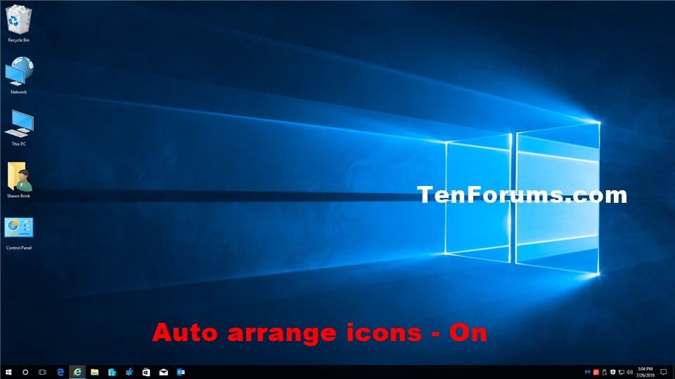 Turn On Or Off Auto Arrange Desktop Icons In Windows 10 Tutorials