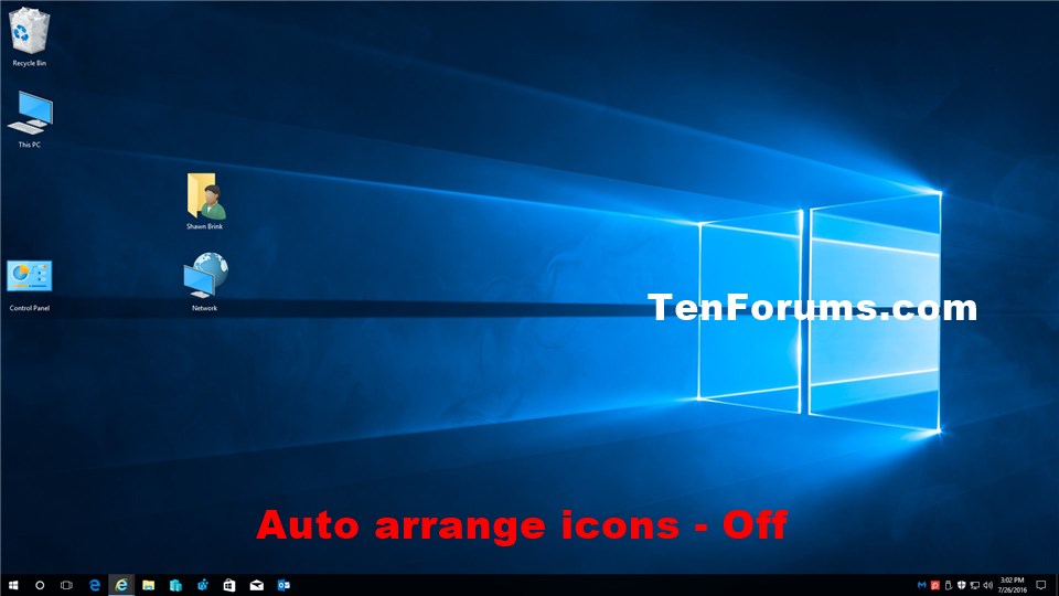 Turn On Or Off Auto Arrange Desktop Icons In Windows 10 Tutorials