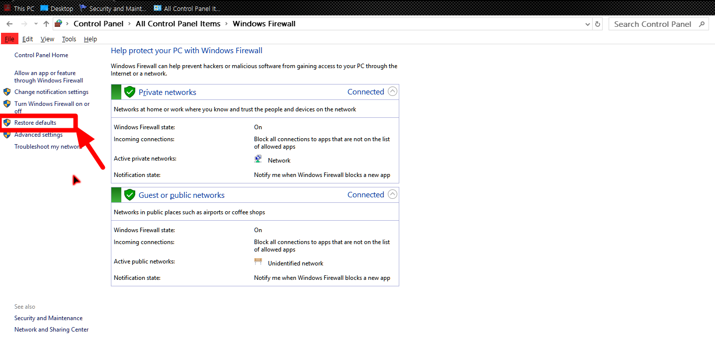 reset services.msc to default windows 10