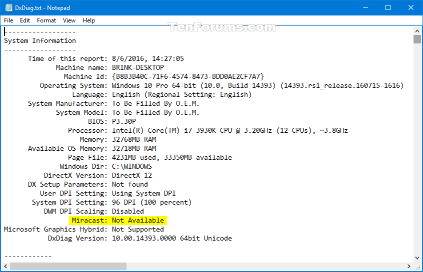 miracast and windows 10