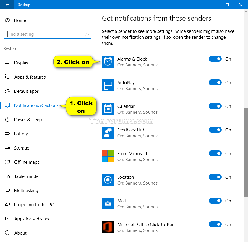 windows 10 notification turn off