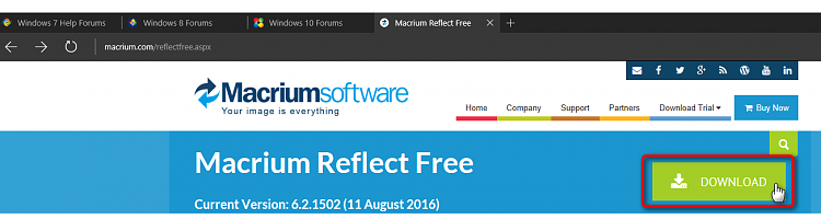 download macrium reflect for win10