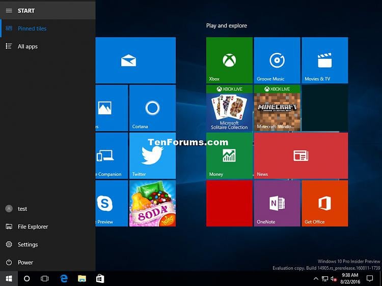 Turn On or Off Full Screen Start Menu in Windows 10