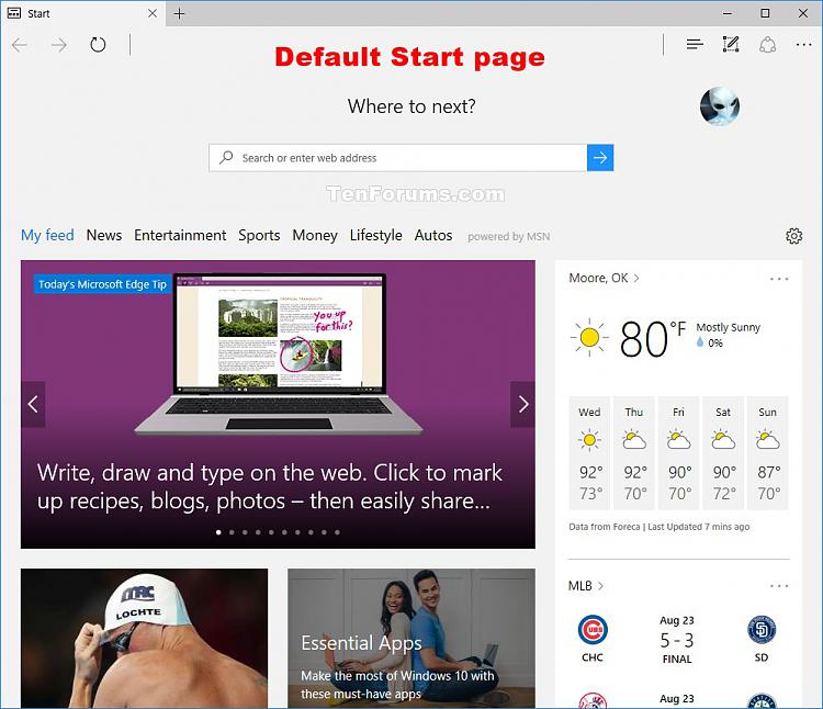 Change Startup Page in Microsoft Edge-micrsooft_edge_start_page.jpg