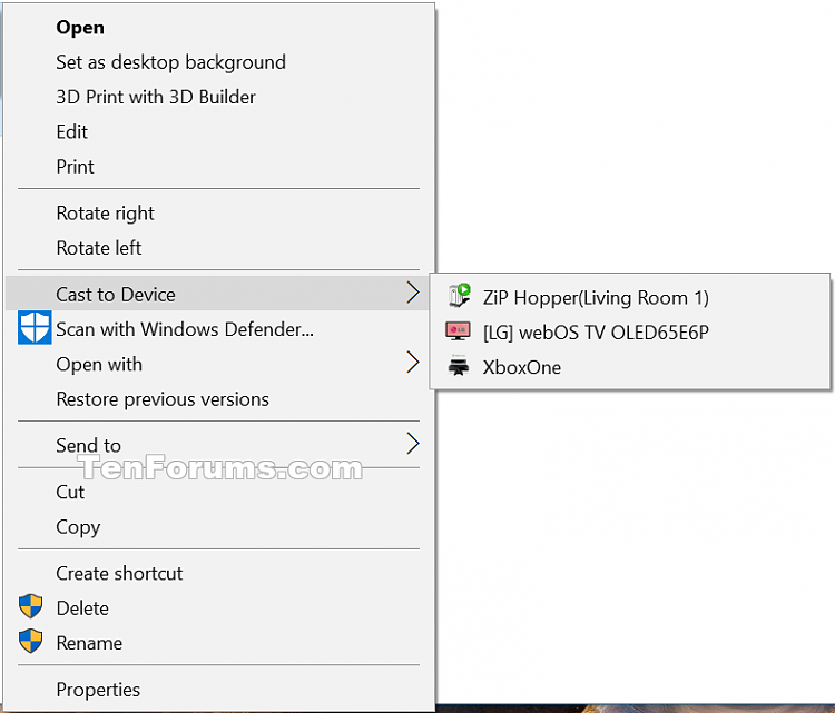 How to Add or Remove Cast to Device context menu in Windows 10-cast_to_device_context_menu.png