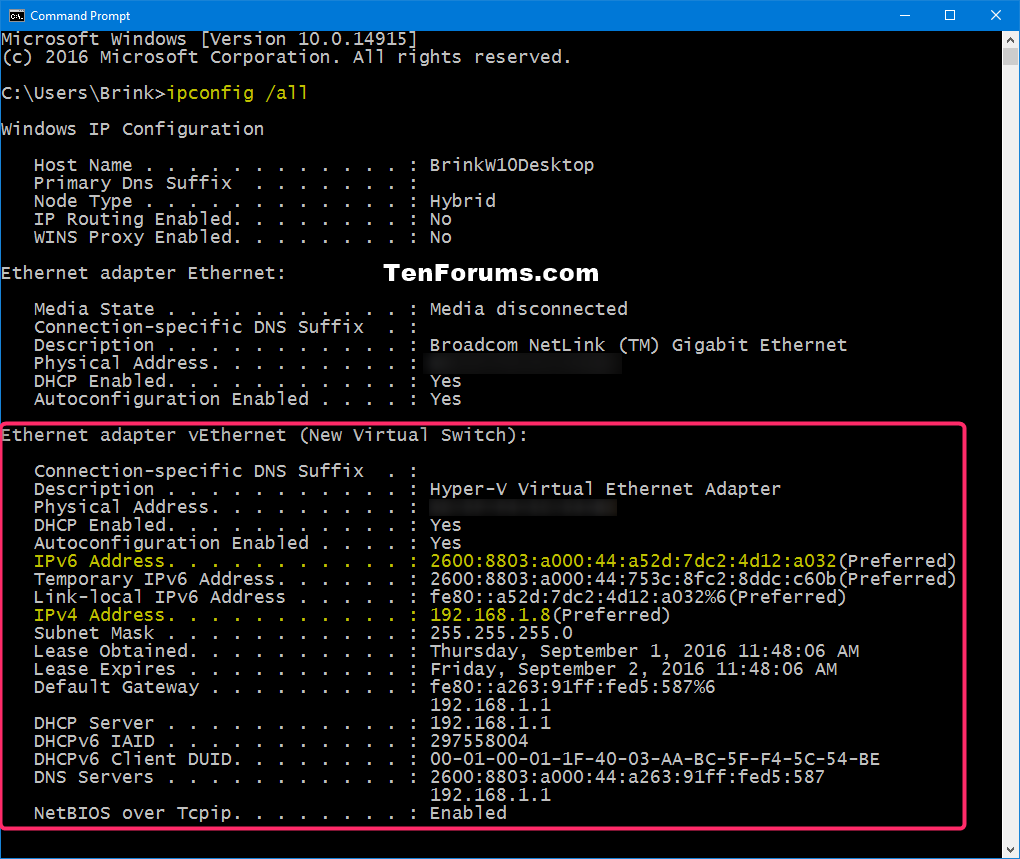 how to find ftp server ip address in windows 10