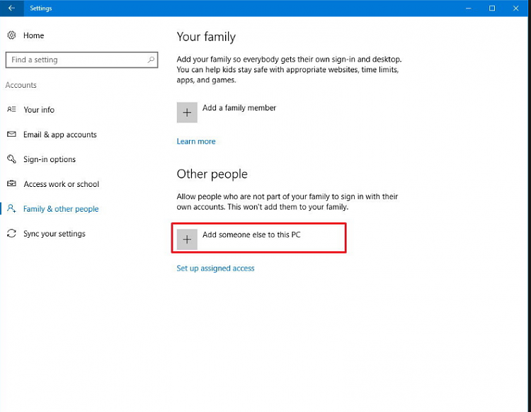 Family &amp; Other Users does not appear in Settings - Accounts-settings-accounts-screenshot_1-101516.png