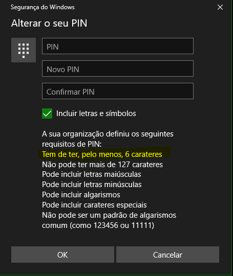 windows asking for password when there is a pin set up