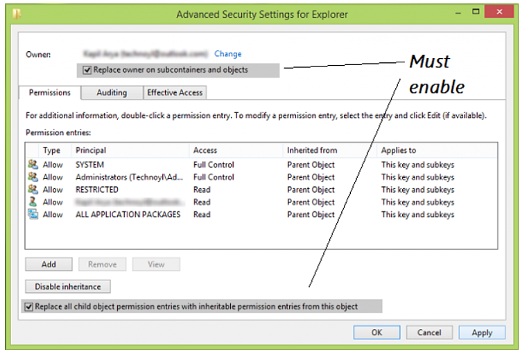 failed to enumerate objects in container, access is denied-image.png