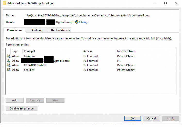 Windows says &quot;no permissions&quot; even though I have full permissions-permissions_screenshot.png