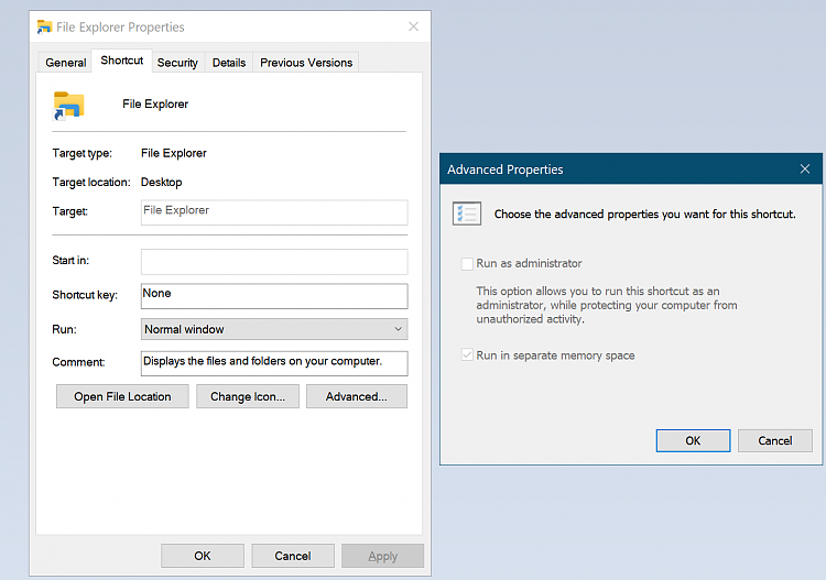 Can't modify Task Scheduler for UpdateOrchestrator even as Admin-advanced-file-explorer-shortcust-properties.png