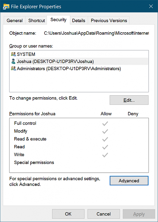 Can't modify Task Scheduler for UpdateOrchestrator even as Admin-file-explorer-properties.png