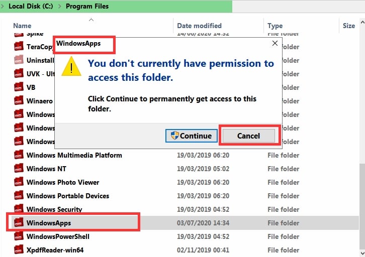 Permission Entry WindowsApps - Corrupt-windows-apps-1.jpg