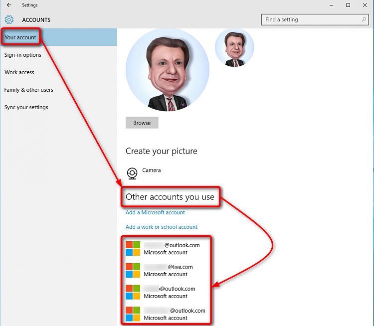 How to remove Microsoft Account from the Hidden ...