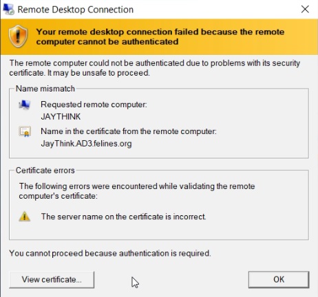 Hyper-V Connection Lost-hyper-v-certificate-mismatch-short-name-vs-fqdn-error-screenshot.jpg