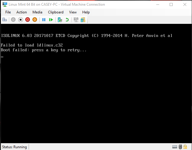 Can't launch VM - Failed to load Idlinux.c32 (Boot failed)-83848100bb7fe8524ed2fb701e1ae43d.png