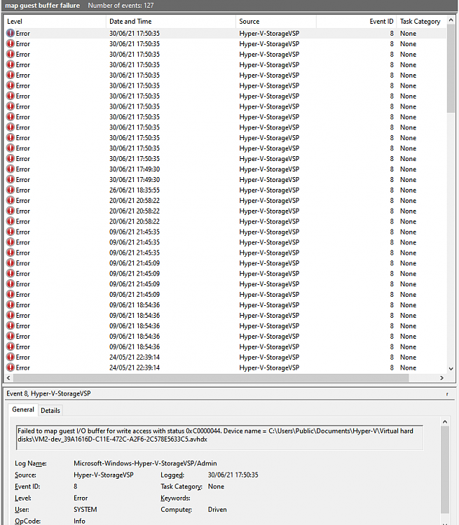 Failed to map guest I/O buffer for write access with status 0xC0000044-hosterror.png