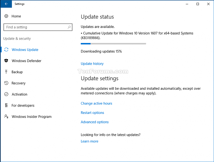 Cumulative Update KB3189866 Windows 10 build 14393.187 ...