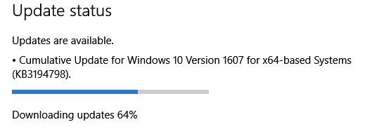 Cumulative Update KB3194798 for Windows 10 PC &amp; Mobile build 14393.321-stuck-update.jpg