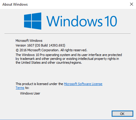 Cumulative Update KB3213986 Windows 10 Version 1607 build 14393.693-winver.png