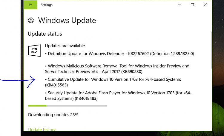 Cumulative Update KB4015583 Windows 10 v1703 Build 15063.138-update.png