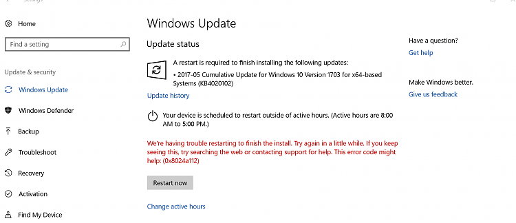 Cumulative Update KB4020102 Windows 10 v1703 Build 15063.332-restartupdate.png