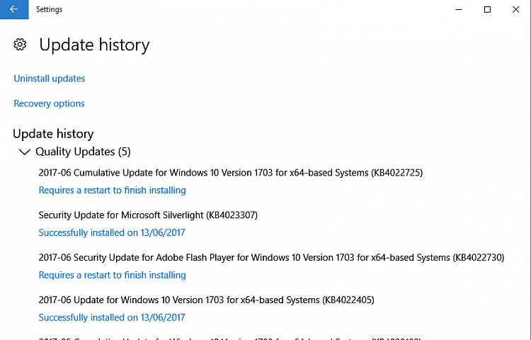 Cumulative Update KB4022725 Windows 10 v1703 Build 15063.413-updates-2017-06-13-restart-needed.png
