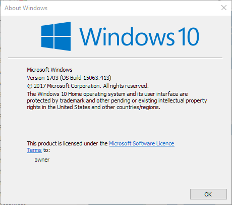 Cumulative Update KB4022725 Windows 10 v1703 Build 15063.413-winver-413.png