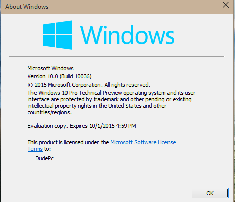 Windows 10 build 10036 has leaked-build.png
