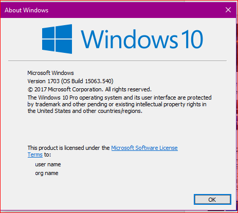 Cumulative Update KB4034674 Windows 10 v1703 Build 15063.540-winver-after-kb4034674.png