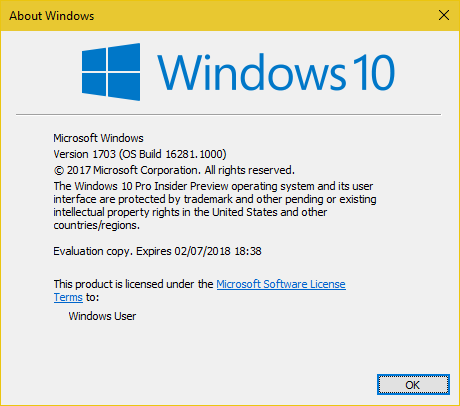 Announcing Windows 10 Insider Preview Fast Build 16281 for PC-winver16281.png