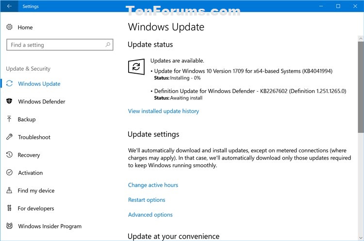 manually update to windows 10 version 1709